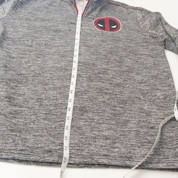 Marvel‎ Deadpool Qtr Zip Pullover Sweater Men’s Small - Picture 5 of 7